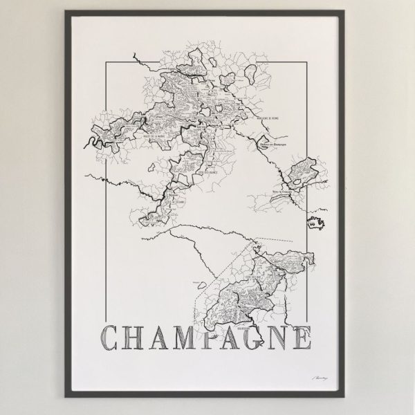 champagne wijnkaart poster