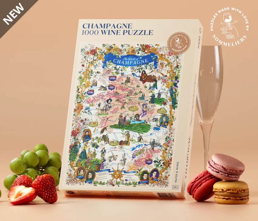 champagne puzzel doos water wines