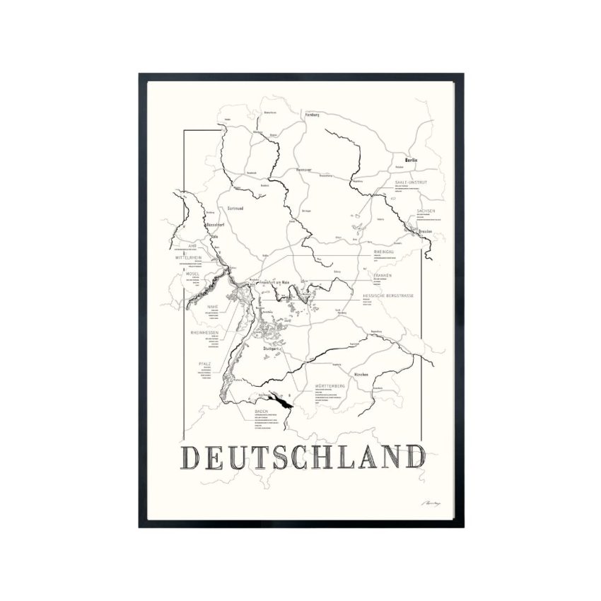 germany duitsland poster wijnkaart